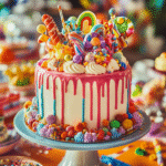 Chaos Cakes: The Most Exciting Dessert Trend of 2025 6 chaos cake with candy and colorful layers