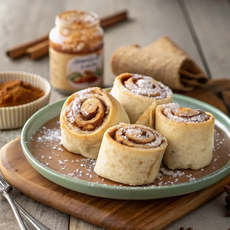 Tortilla Cinnamon Rolls served with cream cheese icing