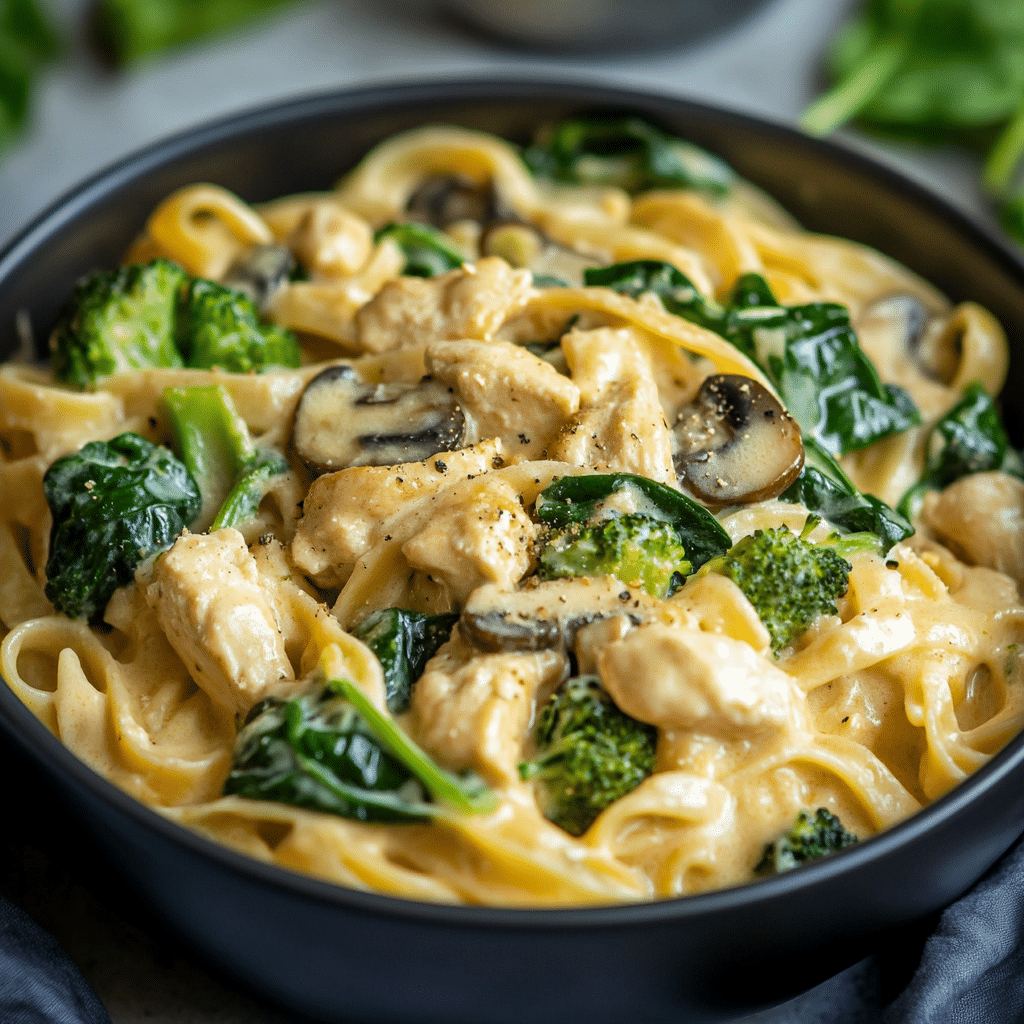 Creamy Cheese Chicken Pasta: The Ultimate Comfort Food Recipe 8 Creamy cheese chicken pasta with vegetables