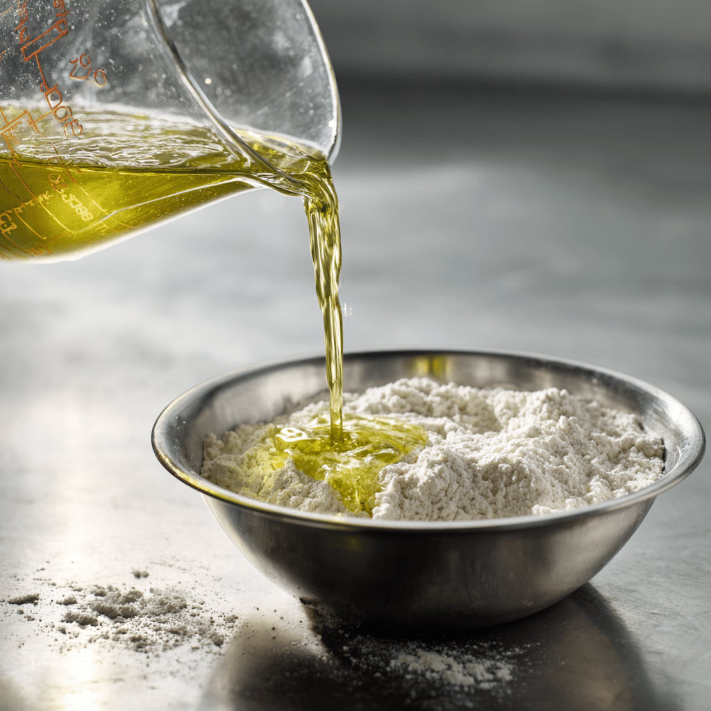 Pickle juice added to flour for pickle pizza dough