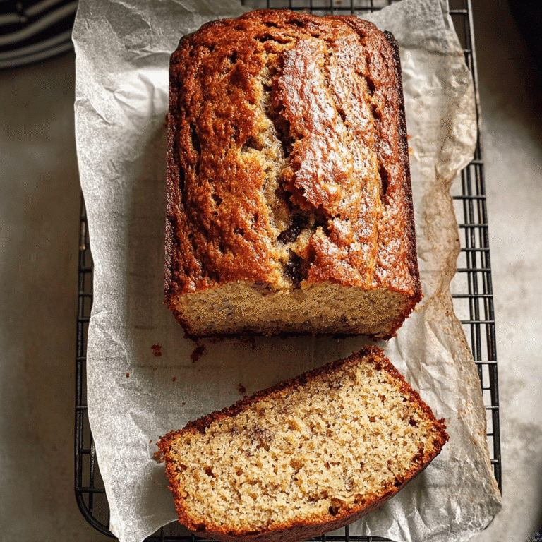 The Best Cottage Cheese Banana Bread 6 Cottage cheese banana bread sliced on a wooden board
