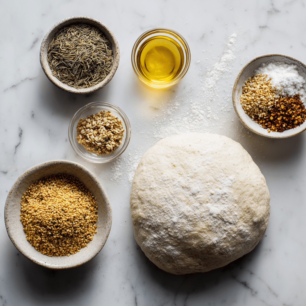 Dill and garlic seasoning for pickle pizza dough