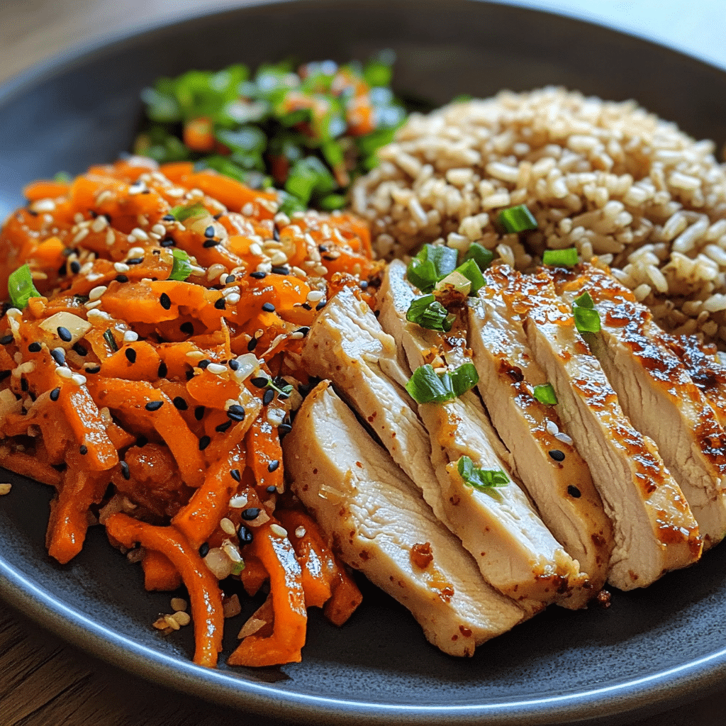 Korean Carrot Salad – The Bold, Crunchy Delight You Didn't Know You Needed 4 Healthy plate with Korean Carrot Salad