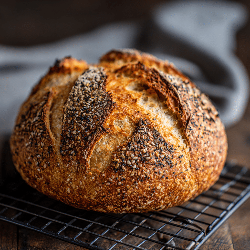 Artisan high-fiber sourdough loaf