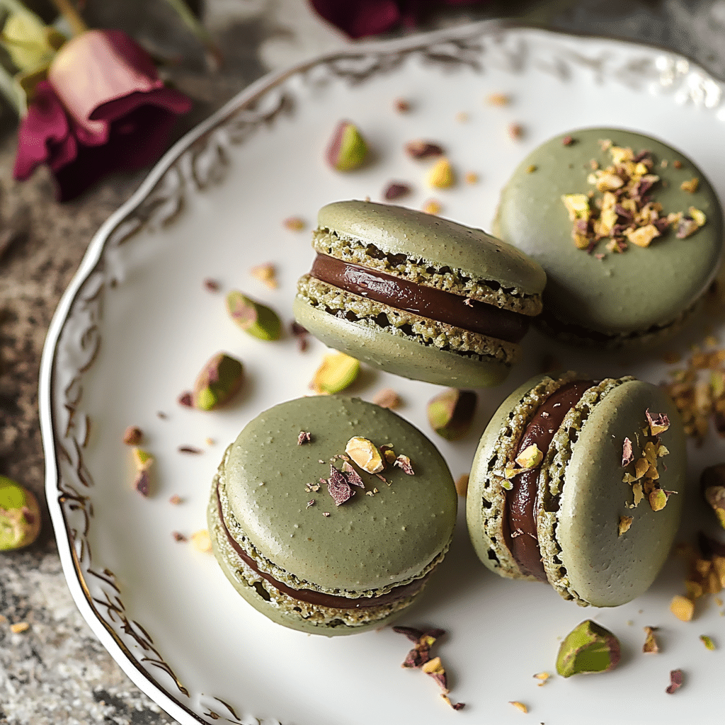 Dubai Chocolate Pistachio: The Most Luxurious Sweet Treat to Try in 2025 9 Pistachio chocolate macarons Dubai-style