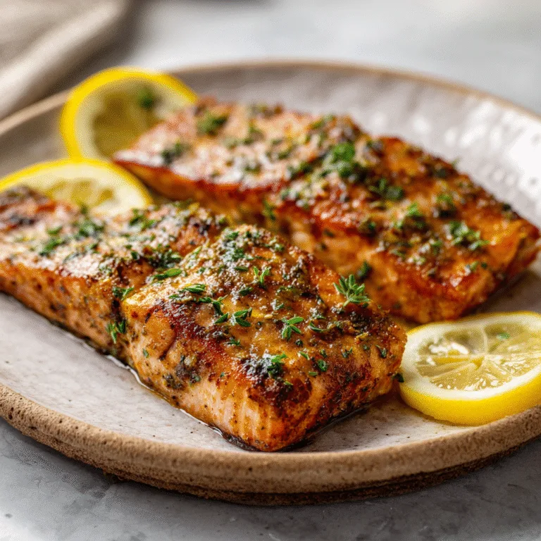 air fryer salmon filets served on plate