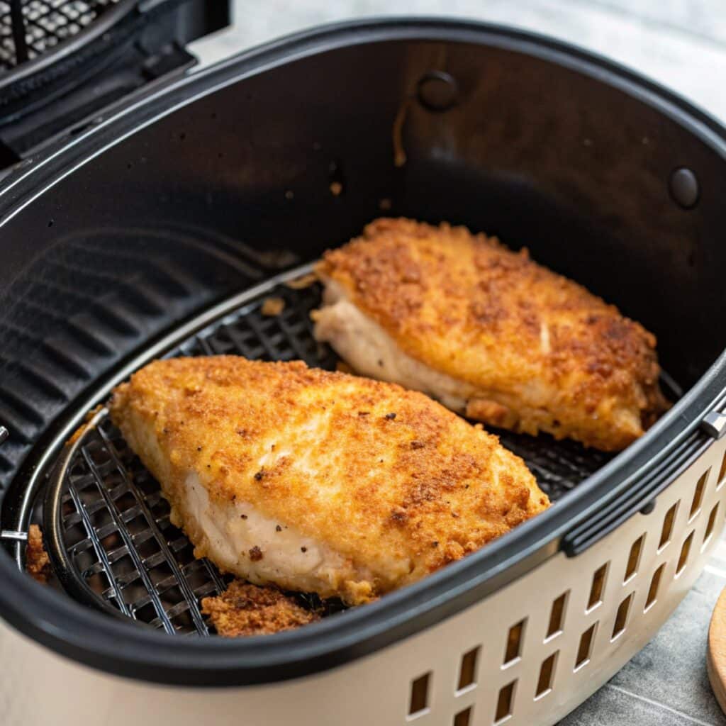 Flipping chicken breast in air fryer for even cooking