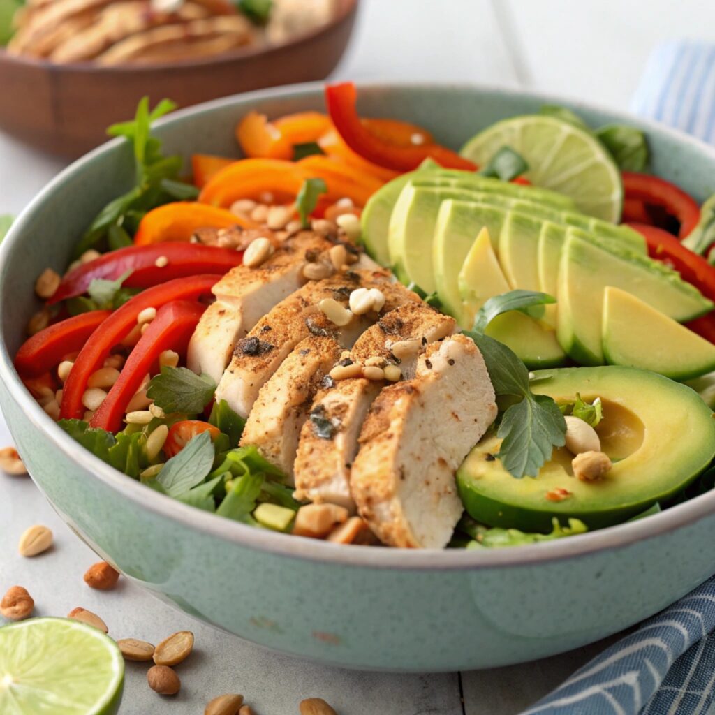keto salad with chicken and avocado