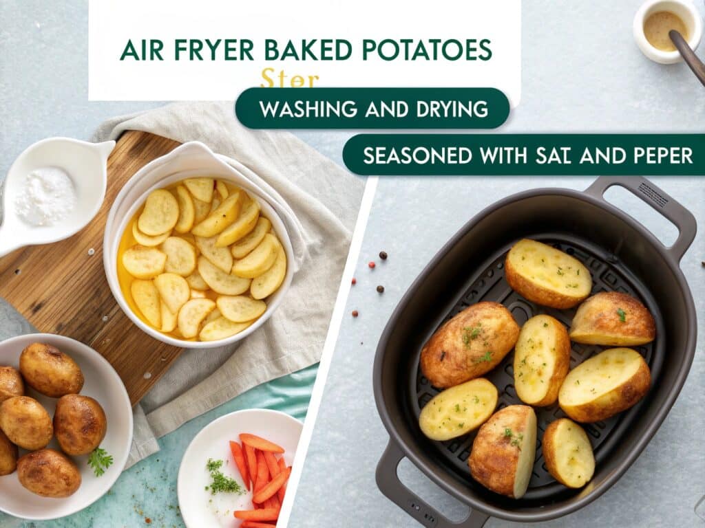 Step-by-step air fryer baked potato recipe