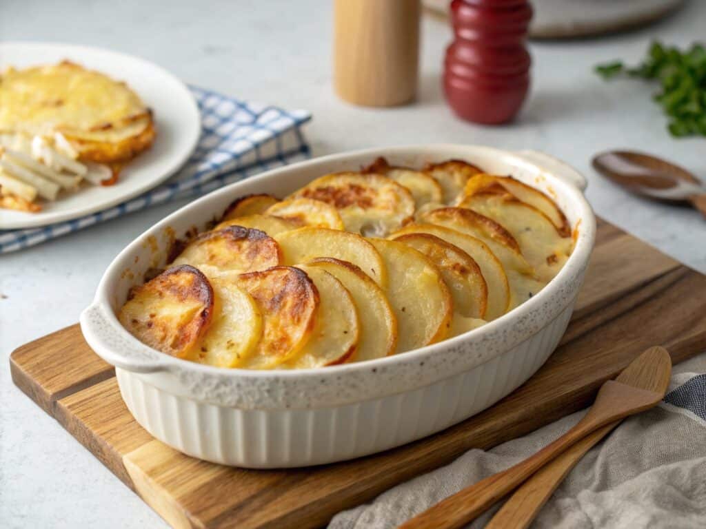 Cheesy potato bake made in air fryer