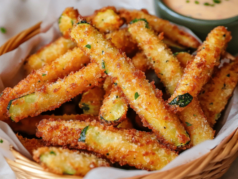Air fryer zucchini fries crispy and golden