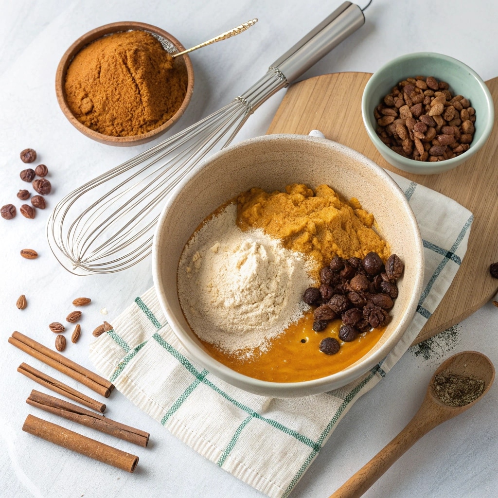 Mixing batter for Raisin Pumpkin Spice Bread