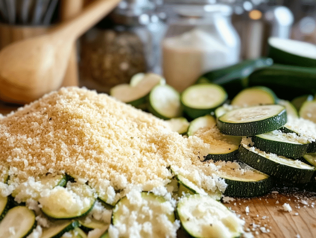 Ingredients for air fryer zucchini fries recipe