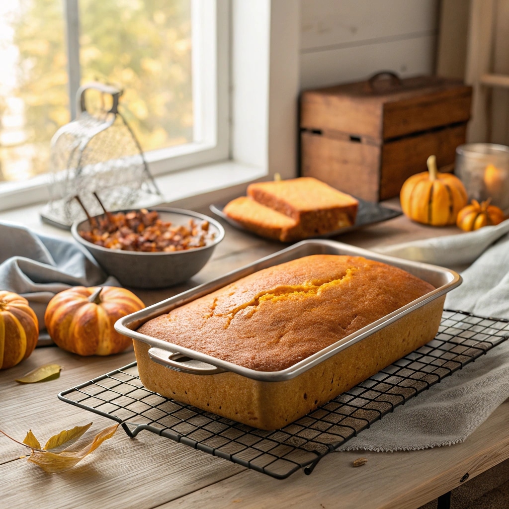 Baked Pumpkin Cake Cooling