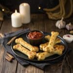 Cheesy Halloween Breadstick Bones spooky snack
