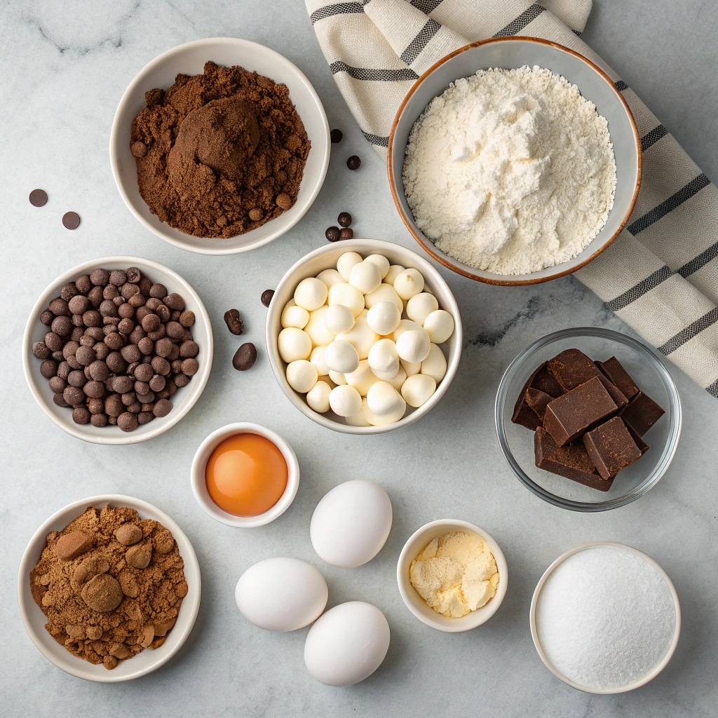 Ingredients for ghost brownies recipe