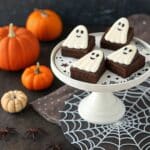 Ghost brownies served at a Halloween party