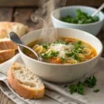 Italian Penicillin Soup served hot in bowl