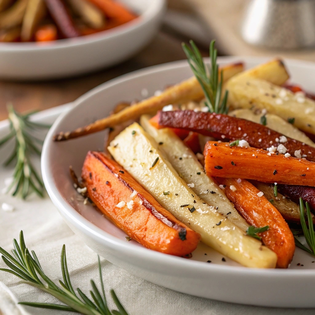 roasted maple-glazed carrots & parsnips ready to serve