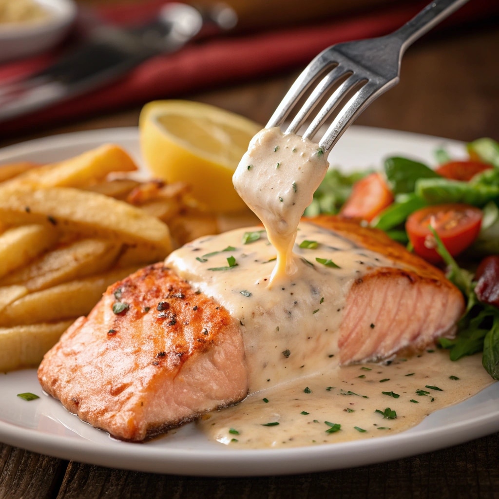 Close up of Marry Me Salmon flaking with fork