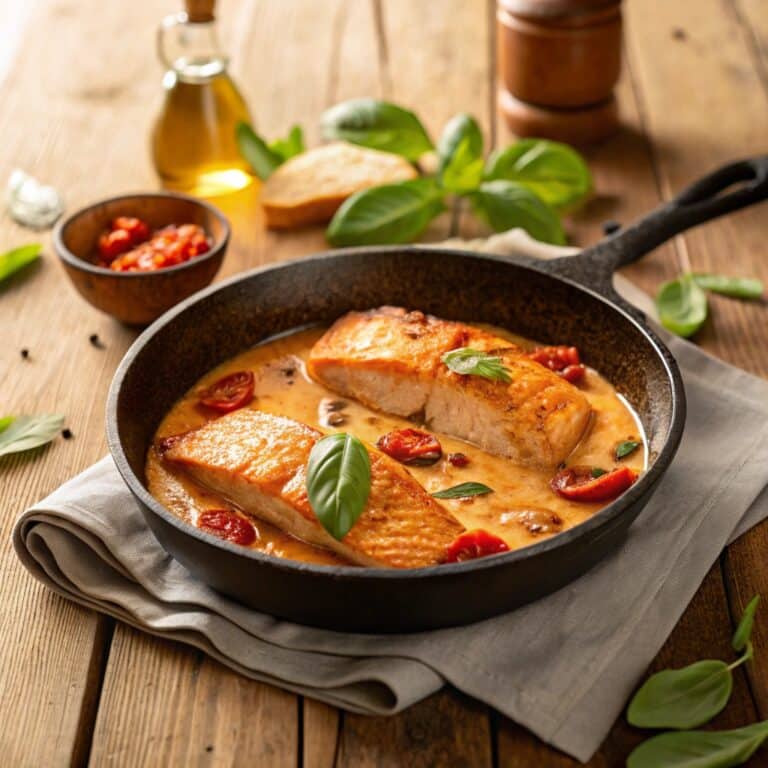 Marry Me Salmon in creamy sun-dried tomato sauce
