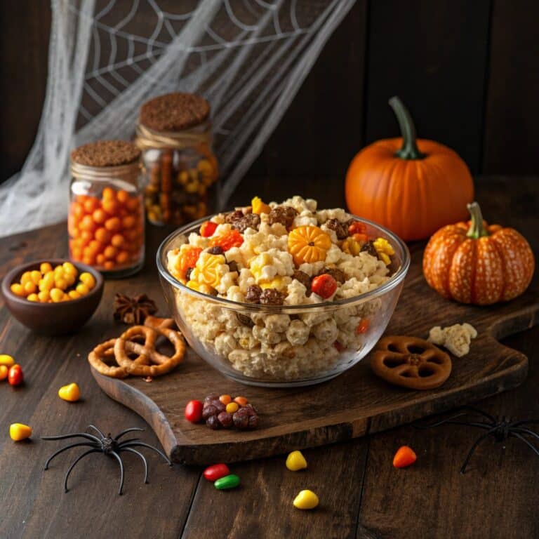 Monster Munch Snack Mix in Halloween party bowl