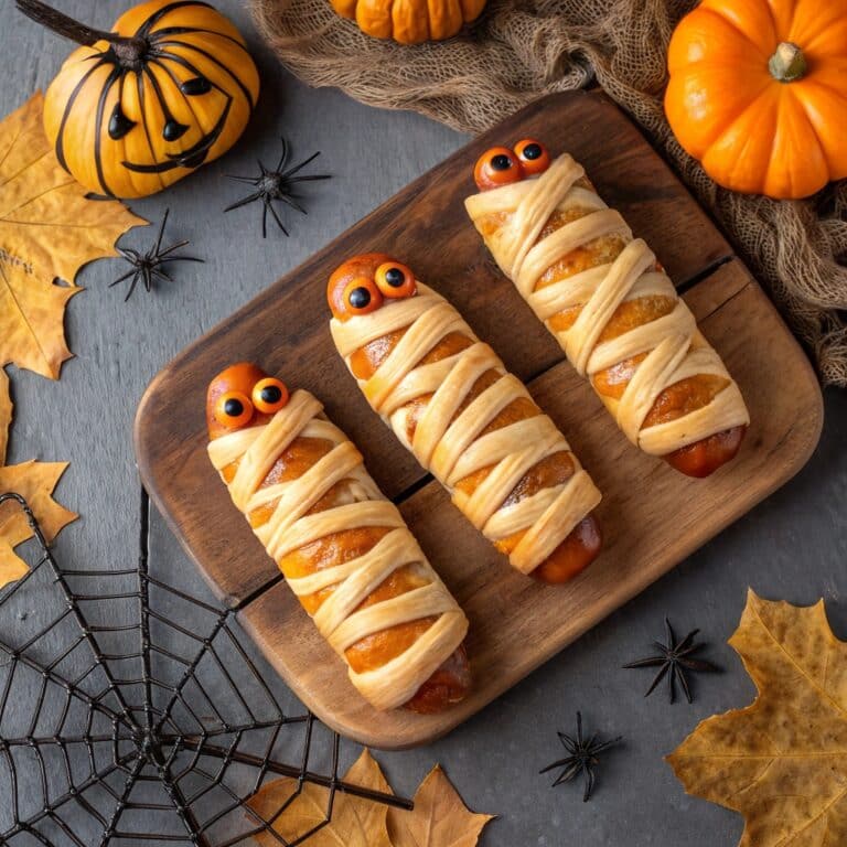 mummy hot dogs Halloween recipe