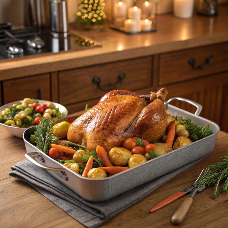 One-Pan Thanksgiving Turkey: The Easiest Way to Roast a Holiday Feast 4 One-Pan Thanksgiving Turkey roasted with vegetables