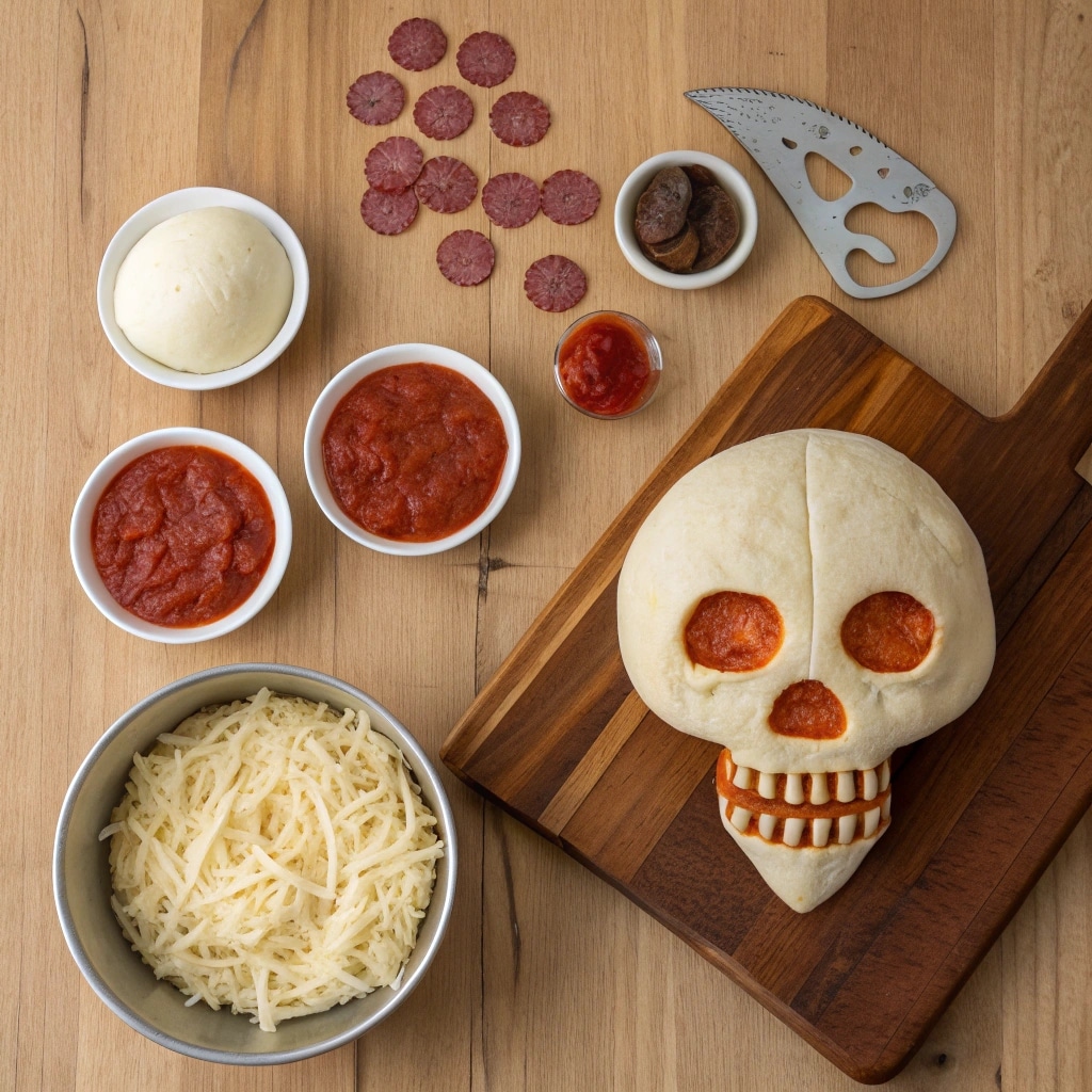 Pizza Skulls Ingredients Halloween