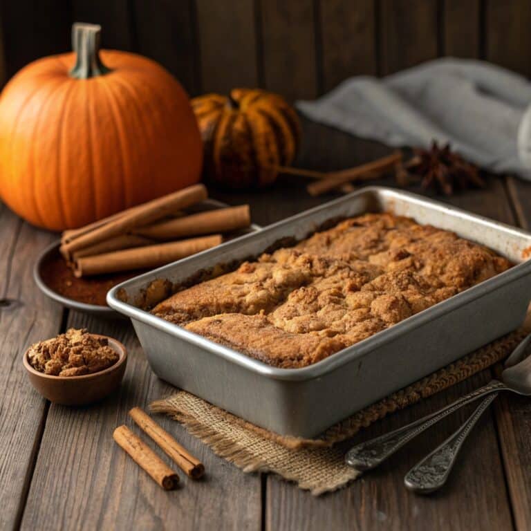 Pumpkin Dump Cake fresh from the oven