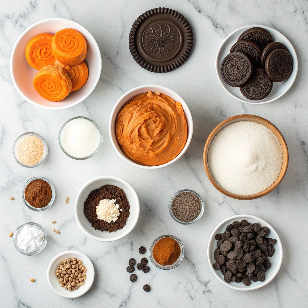 Pumpkin Oreo Balls ingredients Oreo cream cheese pumpkin