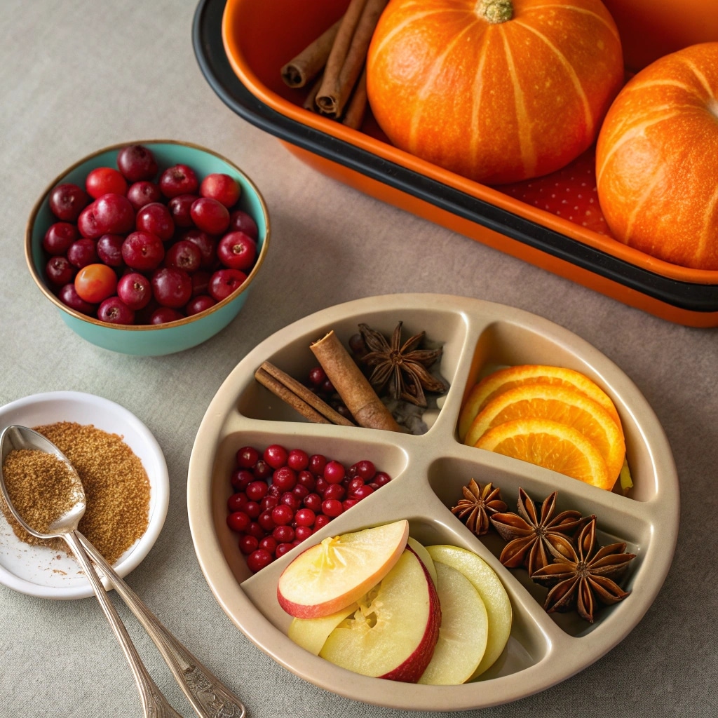 Pumpkin Punch garnish kit with citrus, cranberries, and spices