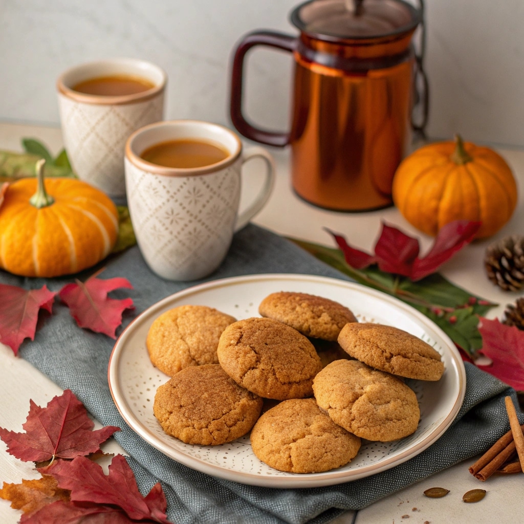 Pumpkin Snickerdoodles served with hot cider