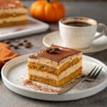 Slice of Pumpkin Tiramisu served on plate