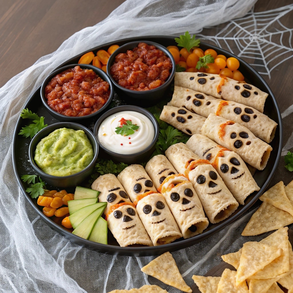 Serving Burrito Skulls with Dips