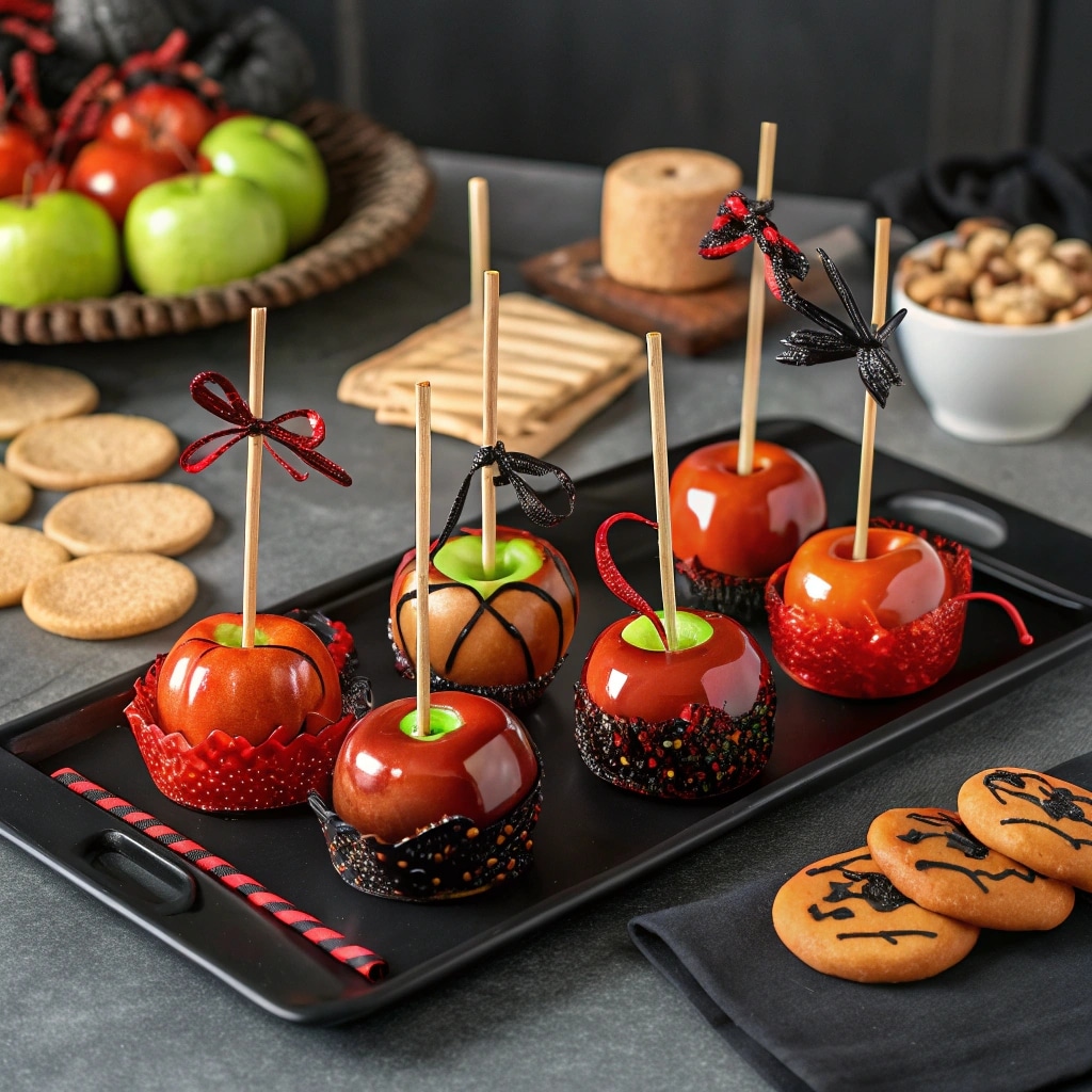 Serving Poison Candy Apples for Halloween