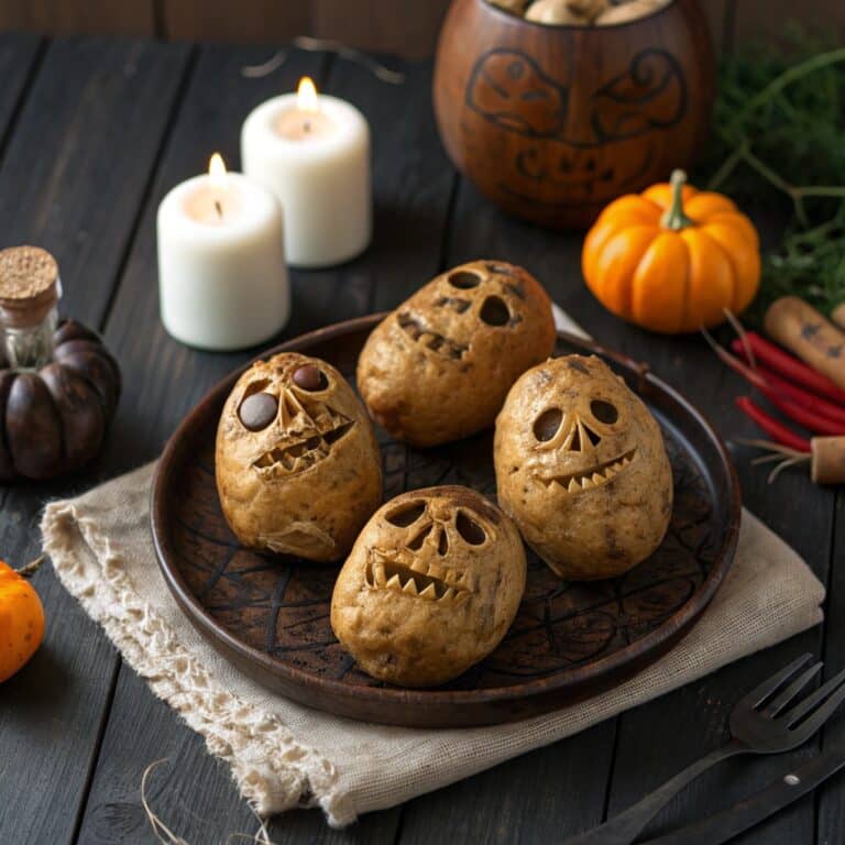 Shrunken Potato Heads Halloween recipe platter