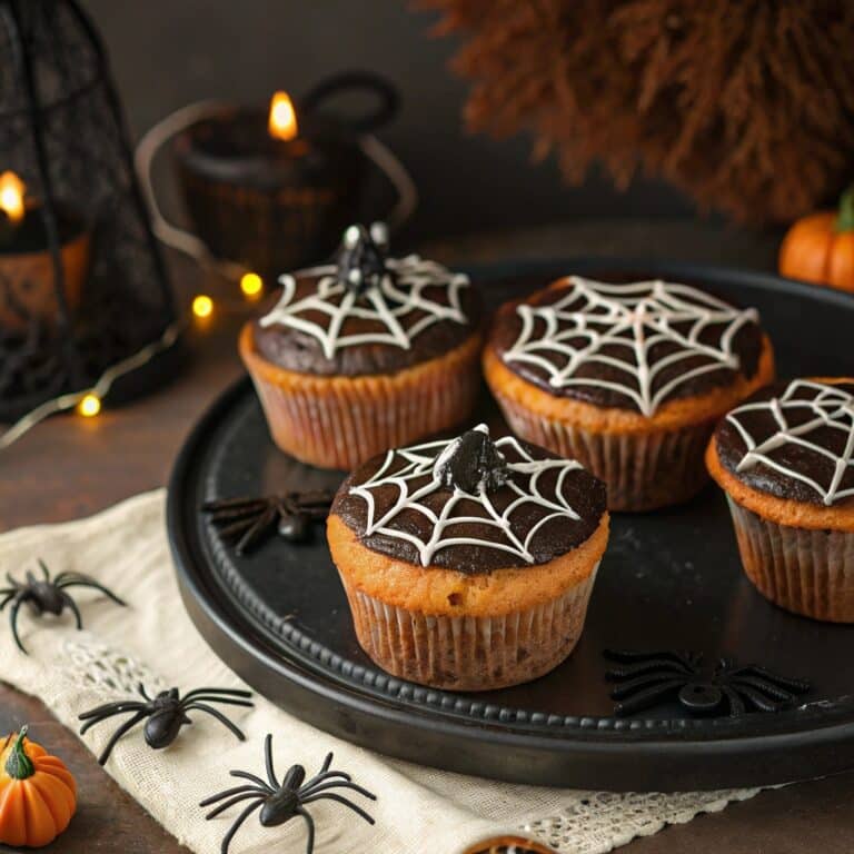 Spiderweb Cupcakes Halloween Dessert Recipe