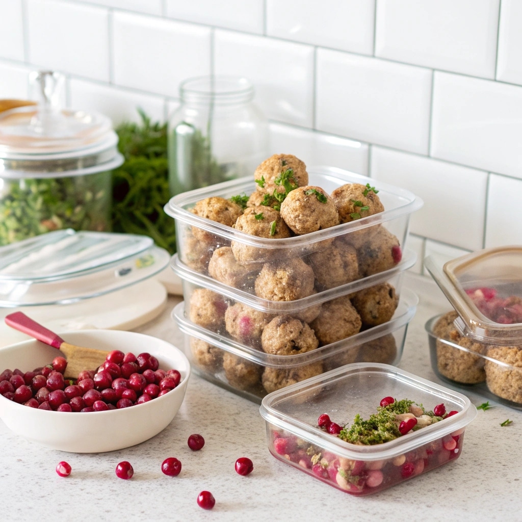 storing cranberry turkey stuffing balls