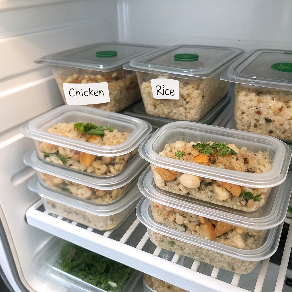 Storing Slow Cooker Lemon Herb Chicken and Rice