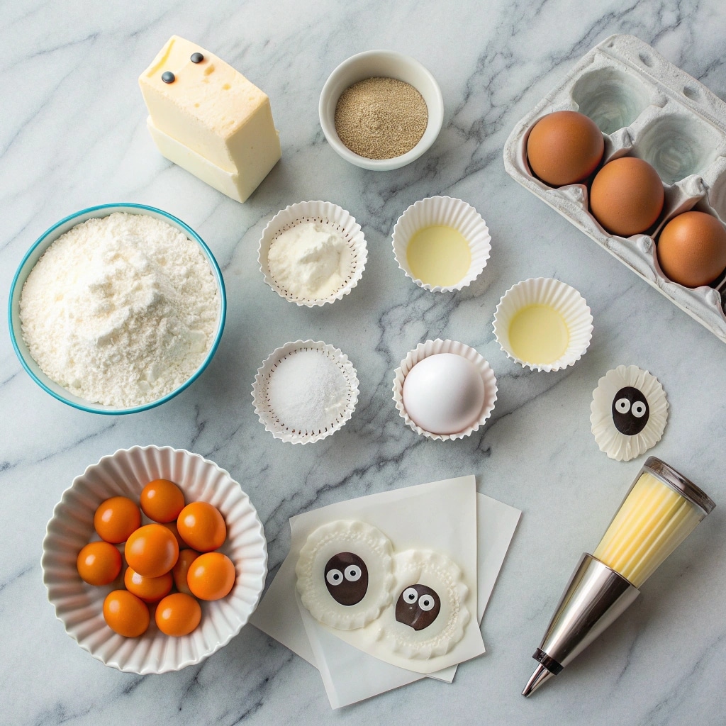 Ingredients for Sweet Ghost Cupcakes recipe