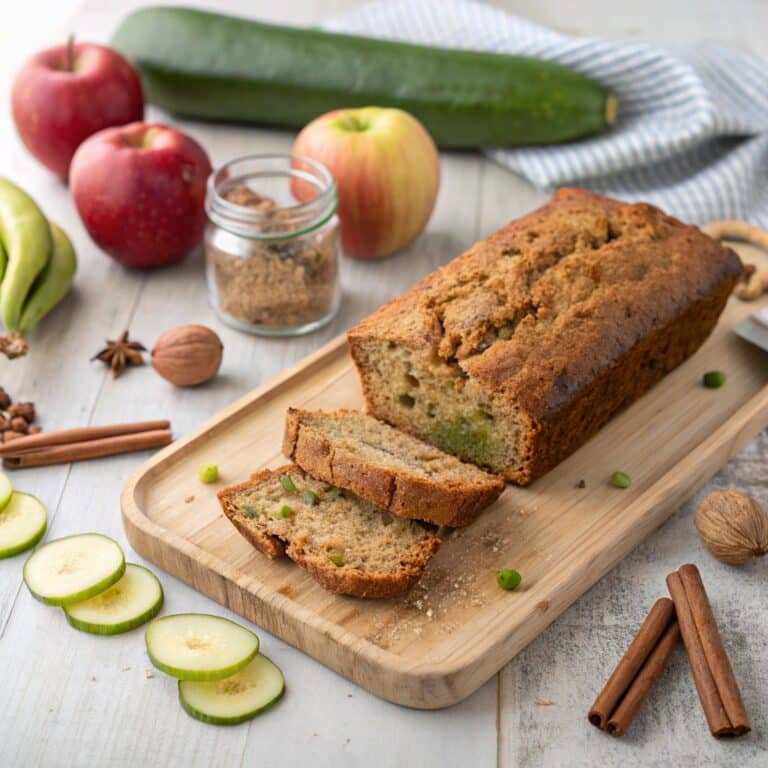 Apple Zucchini Bread rustic loaf with apples and zucchini
