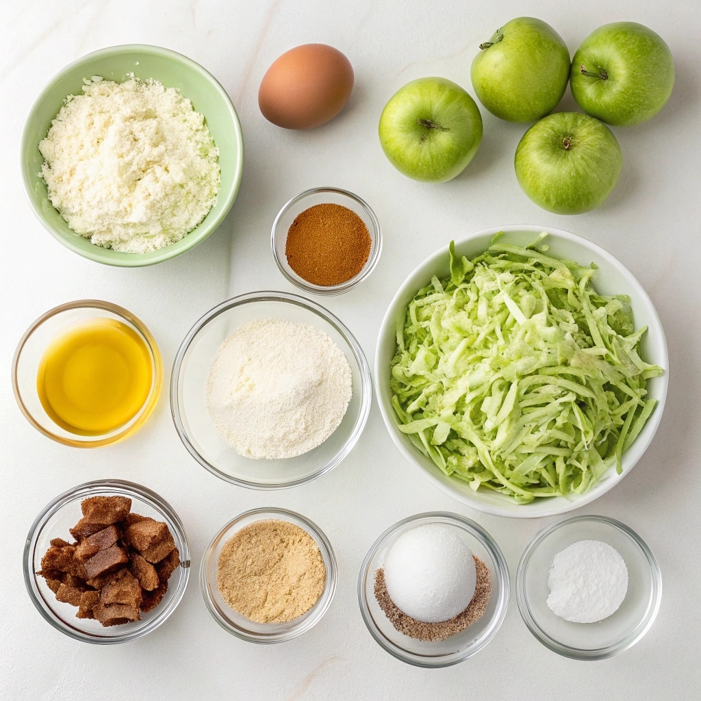 Apple Zucchini Bread ingredients on counter