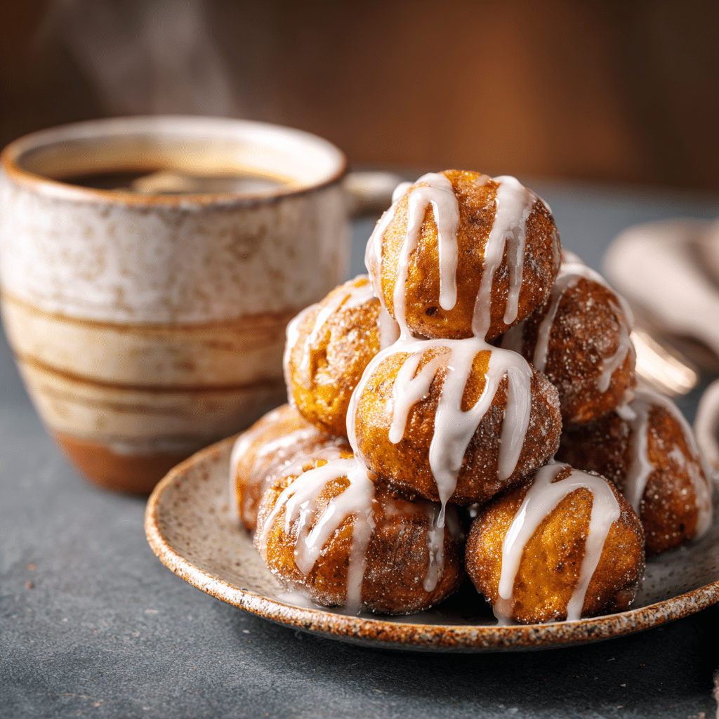 Baked Pumpkin Fritter Bites 6 u4922897261 A close up of freshly glazed baked pumpkin fritte f26cde6c ddba 4ffb 97fc efade00f300f 2