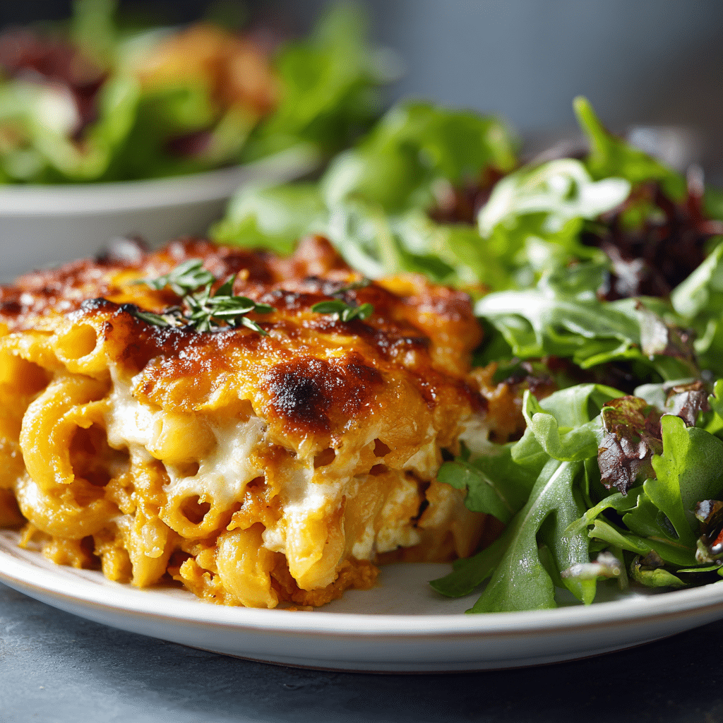 Pumpkin Pasta Bake 6 u4922897261 A plated serving of pumpkin pasta bake with salad 2a001012 57e0 4901 8d7b 8132d22d9a23 2