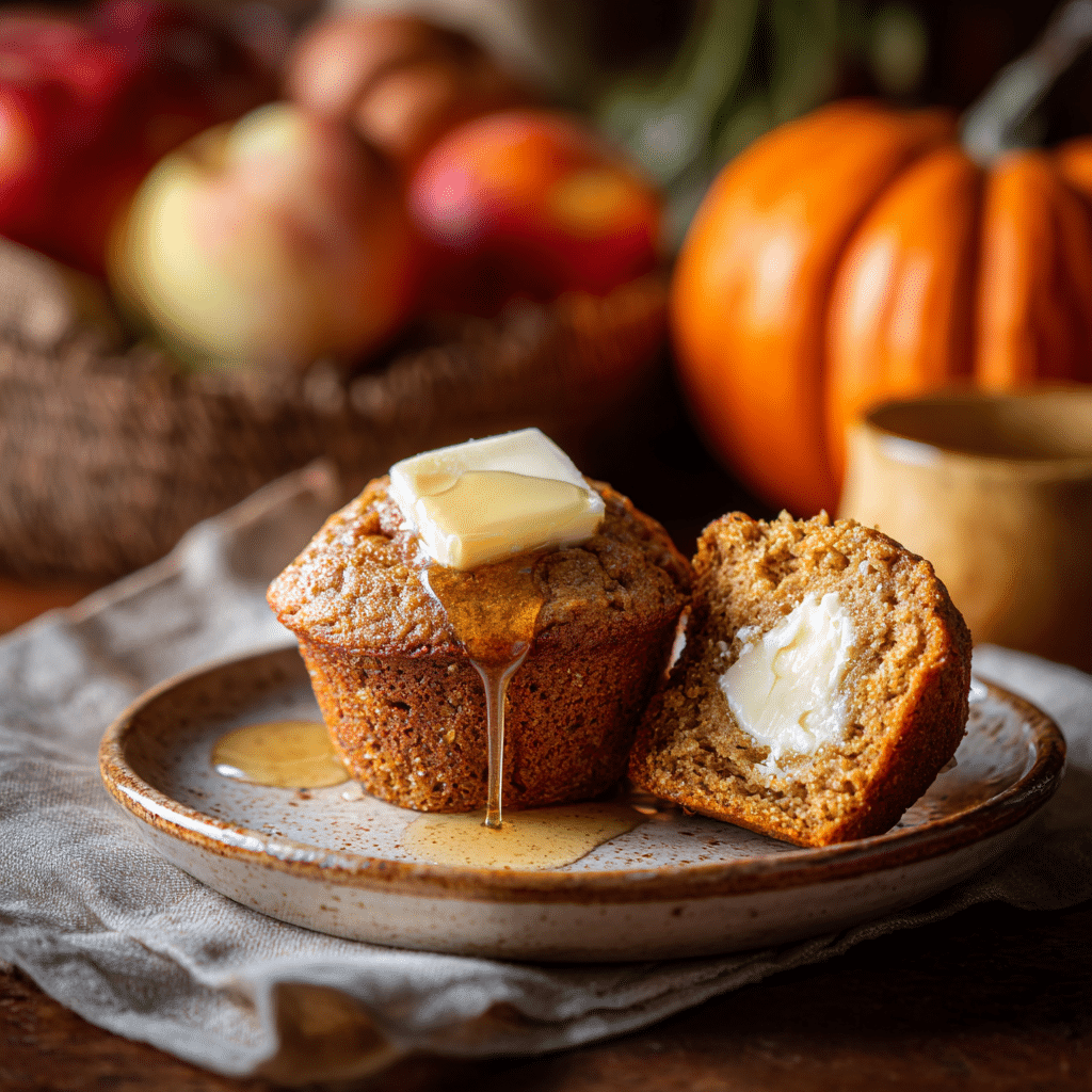 Small Batch Apple Pumpkin Streusel Muffins 6 u4922897261 A single muffin cut in half on a ceramic plate wi 4141fff5 db73 43c3 88e5 55529ee0b92f 2