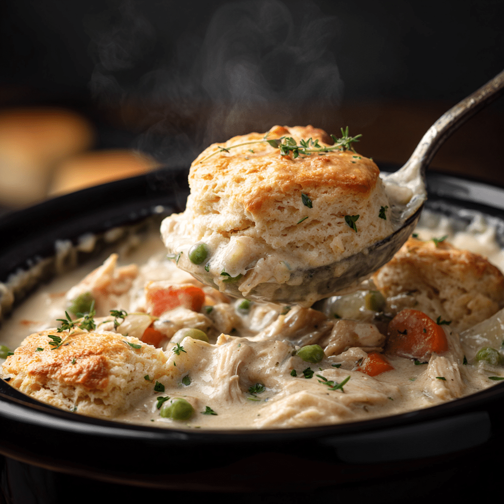 Easy Slow Cooker Chicken Pot Pie 11 u4922897261 A spoon serving creamy Easy Slow Cooker Chicken P f123135d 31a1 466c bf72 d586cb975aee 3