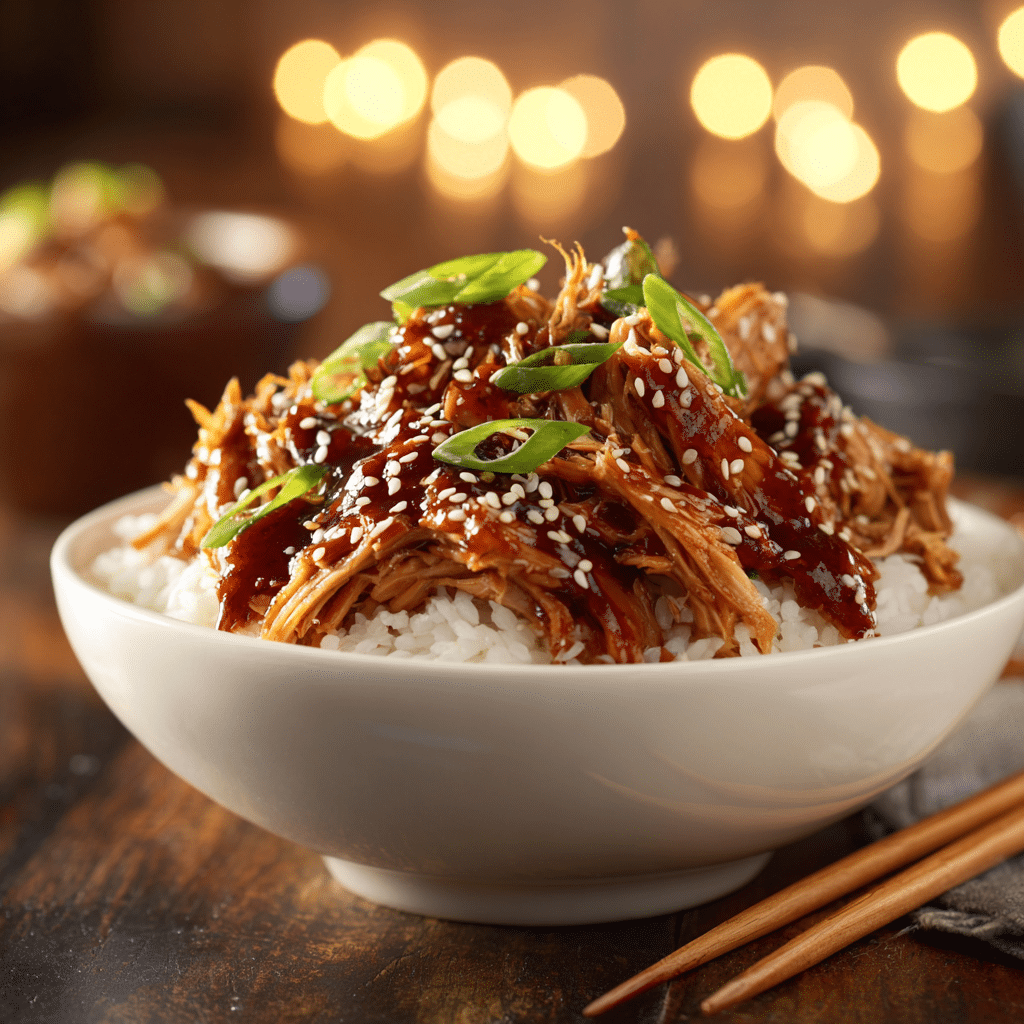 Dump and Go Crockpot Teriyaki Chicken 8 u4922897261 A white bowl of shredded teriyaki chicken over ri 93e14c54 766f 4c42 b9c1 8a0cac2b15a6 3