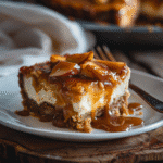 u4922897261 Close up of caramel apple cheesecake bar on a whi f78757bc a8cb 4b93 8978 9602b55d1d71 2