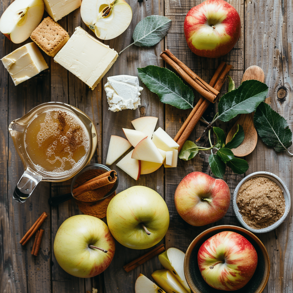 Apple Cider Cheesecake 6 u4922897261 Flat lay of Apple Cider Cheesecake ingredients fr 3dc74cab 05cc 4439 8c71 7deab122189e 1